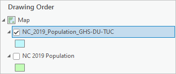 Layer mit klassifizierten Gebietseinheiten im Bereich "Inhalt" ausgewählt