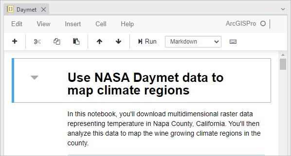 Daymet-Notebook in ArcGIS Pro