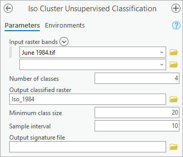 Parameter des Werkzeugs 'Iso-Cluster'