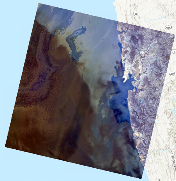 Landsat-Bilddaten in der Karte