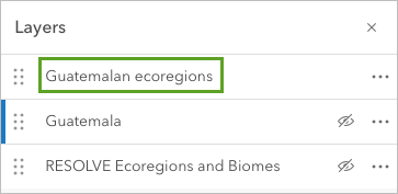 Den Layer "Guatemala ecoregionas" auswählen