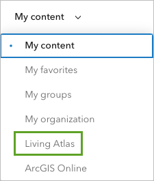 Option "Living Atlas"