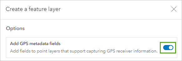 Option "GPS-Metadatenfelder hinzufügen"