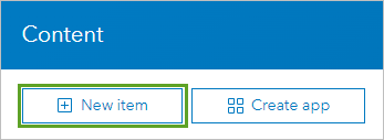 Schaltfläche "Neues Element" auf der Seite "Inhalt"