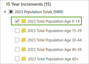 Variable "2022 Total Population Age 0-14"