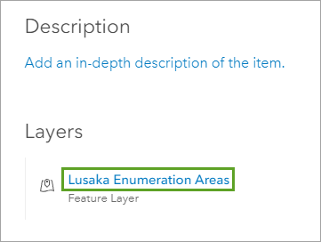 Option "Lusaka Enumeration Areas"