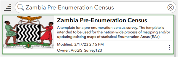 Survey-Vorlage "Zambia Pre-Enumeration Census"