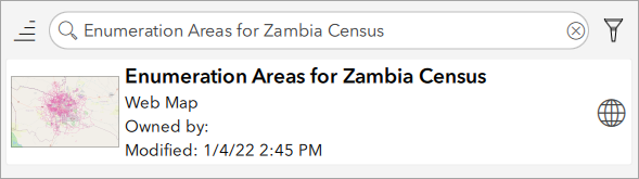 Karte "Enumeration Areas for Zambia Census"