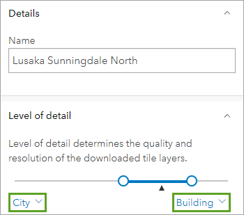 Detaillierungsebene von "Stadt" bis "Gebäude"