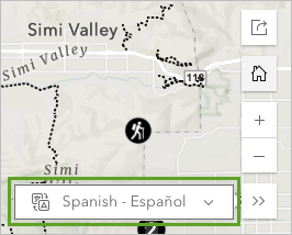 In der App-Vorschau auf "Spanish - Español" festgelegte Sprache