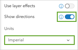 Parameter "Wegbeschreibung anzeigen" und "Einheiten"