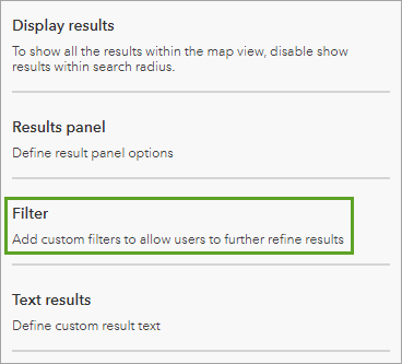 Option "Filter"