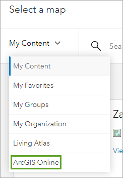 Option "ArcGIS Online"