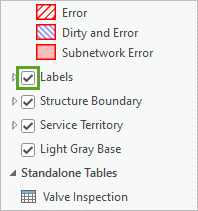 Layer "Labels" im Bereich "Inhalt"