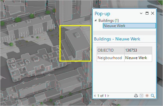 Pop-up für das zweite Gebäude