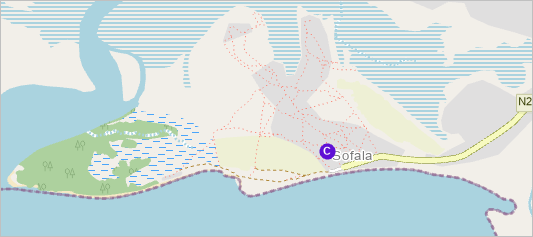 Sofala auf der Grundkarte "OpenStreetMap"