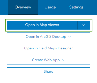 Schaltfläche "In Map Viewer öffnen"