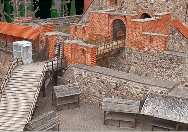 Die Details der Szene