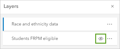 Schaltfläche für die Sichtbarkeit des Layers "Students FRPM eligible"