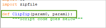 Aktualisieren Sie die Zeile "def ClipZip".