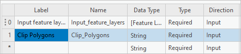 Die Zeile für den Parameter "Clip Polygons" ist teilweise ausgefüllt.