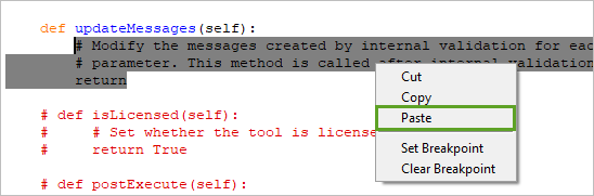 Fügen Sie den Code ein.