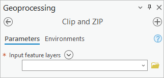 Der Bereich des Werkzeugs "Clip and ZIP" mit dem ersten konfigurierten Parameter