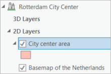 "City center area" ist ausgewählt