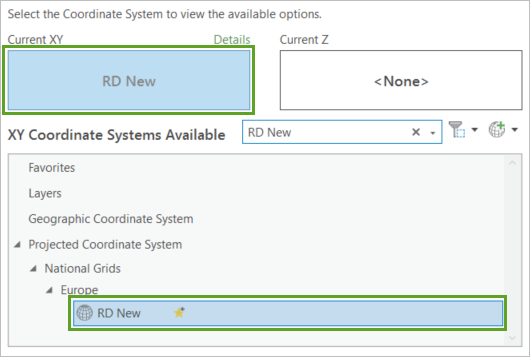 "RD New" ist ausgewählt.