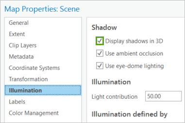 Die Option "Schatten in 3D anzeigen"