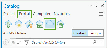 Schaltfläche "ArcGIS Online"