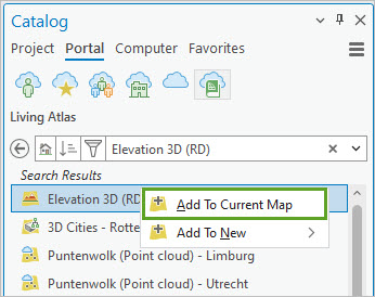 Fügen Sie den Layer "Elevation 3D (RD)" hinzu.