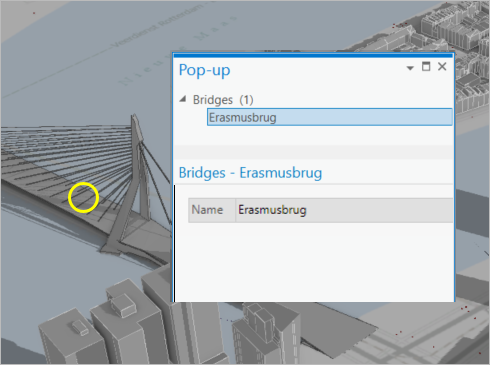Das Pop-up enthält jetzt nur den Namen der Brücke.