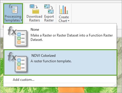 Option "Farbgebung durch NDVI"