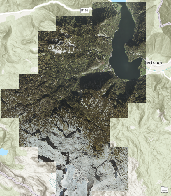 Aktualisiertes Mosaik-Dataset auf der Karte