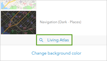 Auf "Living Atlas" klicken