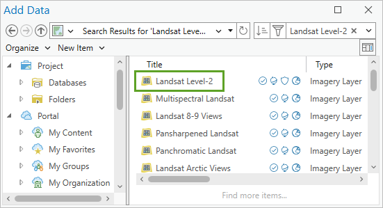 Bilddaten-Layer "Landsat Level-2" aus ArcGIS Living Atlas