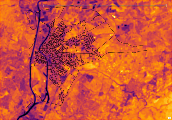 Daten zur Oberflächentemperatur aus Landsat-Bilddaten