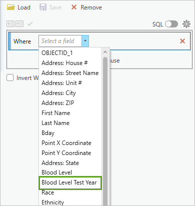 Option "Blood Level Test Year"