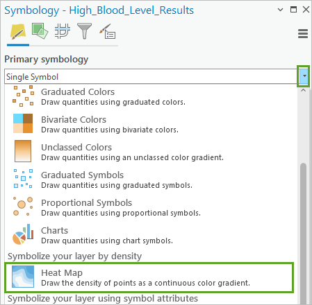 Symbolisierungsoption "Heatmap"