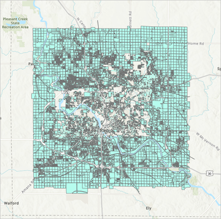 Layer "GIS.RealEstateParcel", der der Karte hinzugefügt wurde