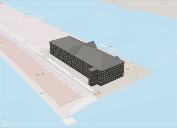 3D-Hafengebäude in Long Beach