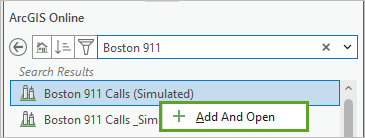 Ausgewählte Option "Boston 911 Calls (Simulated)"