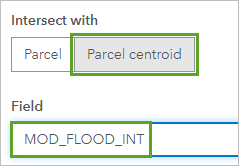 Parameter "Überschneiden mit" und "Feld"