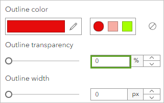 Symbolumrissfarbe über einen Hexadezimalcode definiert und Transparenz auf 0 Prozent festgelegt.