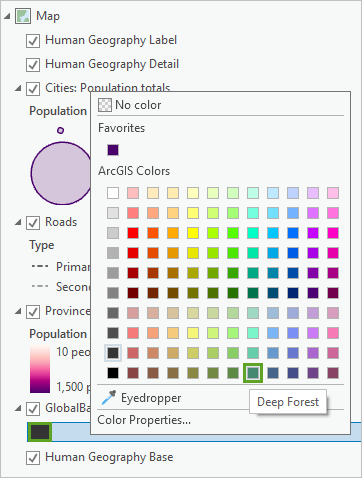 Ändern der Farbe des Layers "GlobalBackground" in "Dunkelgrün"