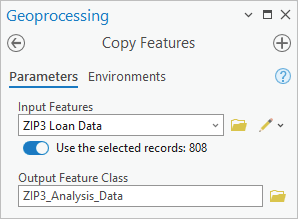 Parameter des Werkzeugs "Features kopieren"