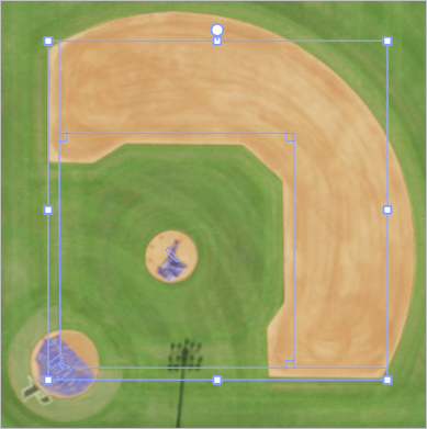 Linienschablone für das Baseballfeld