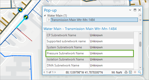 "Pressure Subnetwork Name" auf "Unknown" festgelegt im Pop-up