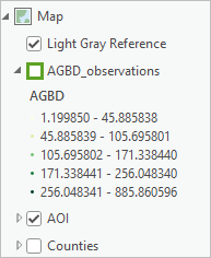 Deaktivierter "AGBD_observations"-Layer